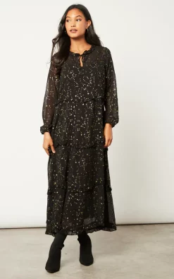 Buy 🤩 Sarta Constellation Print Tiered Maxi 👗 Dress 😀 -Alie Street Shop unnamed file 3239