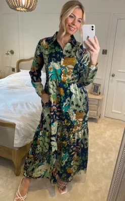 Promo 👏 LOVE SUNSHINE Mix And Match Paisley Printed Smock Maxi 👗 Dress ⌛