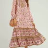 Cheapest ❤️ FS Collection Relaxed Boho Loungewear Tiered Smock 👗 Dress In Pink Floral Print 🛒 -Alie Street Shop unnamed file 334