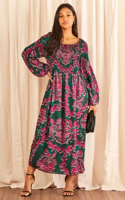 Hot Sale 👏 Blue Vanilla Smocked Elastic Front 👗 Dress 🤩