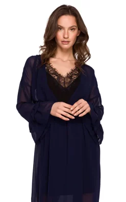 Top 10 🧨 Dursi Maxi Chiffon 👗 Dress With Lace Neckline In Navy Blue 🛒 -Alie Street Shop unnamed file 3388