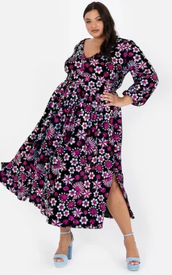 Hot Sale ⭐ Lovedrobe Curve Floral Embellishment Velvet Maxi 👗 Dress With Pockets 🔥 -Alie Street Shop unnamed file 3392