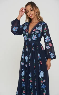 Wholesale 🧨 Frock & Frill Barley Wrap Front Maxi 👗 Dress With Floral Embroidery 💯 -Alie Street Shop unnamed file 3395