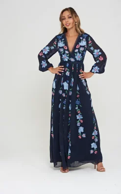 Wholesale 🧨 Frock & Frill Barley Wrap Front Maxi 👗 Dress With Floral Embroidery 💯 -Alie Street Shop unnamed file 3396