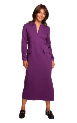 New 🎁 MOE Maxi 👗 Dress With V Neckline In Purple 👍