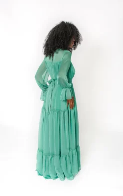 Coupon 💯 Josh And Nicol Freya Volume Long Sleeve Maxi 👗 Dress Green 🔔 -Alie Street Shop unnamed file 3470