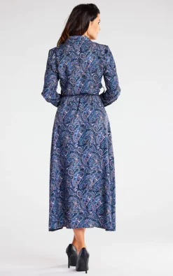 Wholesale 💯 AWAMA Tie Waist 👗 Dress With Long Sleeves In Blue ❤️ -Alie Street Shop unnamed file 3531