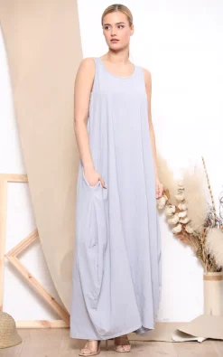 Best Pirce 🛒 Lucy Sparks Comfortable Maxi 👗 Dress. (Grey) 👍