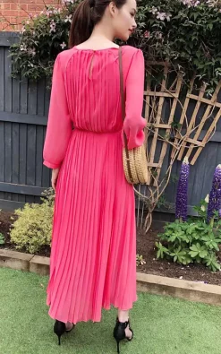Best reviews of 🌟 CY Boutique Pleated Maxi 👗 Dress With Long Sleeves In Salmon Pink 🥰 -Alie Street Shop unnamed file 3596