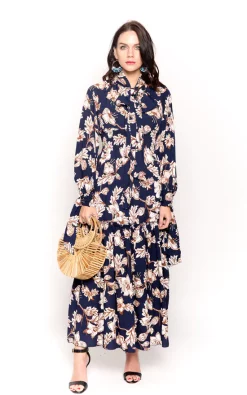 Budget 😉 CY Boutique Long Sleeve Maxi 👗 Dress In Blue Floral Daisy Print 👍 -Alie Street Shop unnamed file 3621