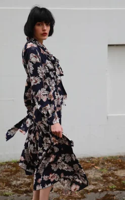 Budget 😉 CY Boutique Long Sleeve Maxi 👗 Dress In Blue Floral Daisy Print 👍 -Alie Street Shop unnamed file 3623