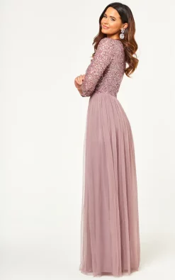 New 🎉 ANGELEYE Bridesmaid Embellished Sequin Maxi 👗 Dress In Lavender 🛒 -Alie Street Shop unnamed file 3626