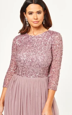 New 🎉 ANGELEYE Bridesmaid Embellished Sequin Maxi 👗 Dress In Lavender 🛒 -Alie Street Shop unnamed file 3627