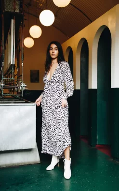 Wholesale 🛒 Stuffwithprints Pink Spotty Maxi 👗 Dress 🛒