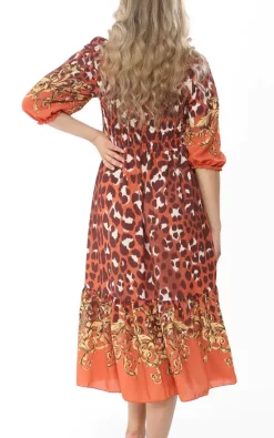 Top 10 🧨 FOXY FROX Orange Leopard Bardot Maxi 👗 Dress ⭐ -Alie Street Shop unnamed file 368