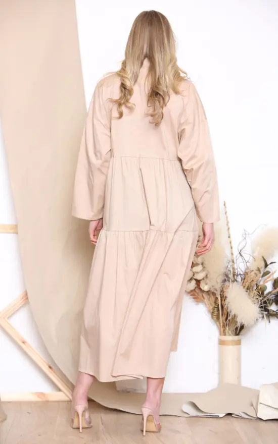 Deals π LOES House Long Sleeve π Shirt Maxi π Dress In Beige π 5 Deals π LOES House Long Sleeve π Shirt Maxi π Dress In Beige π - Image 3