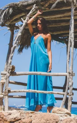 Flash Sale 😉 Natasha Kieran Backless Coin Maxi 👗 Dress In Turquoise 👏