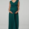 Cheapest 🥰 Happy Mama Maternity Nursing Maxi 👗 Dress In Dark Green ❤️ -Alie Street Shop unnamed file 444