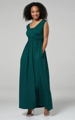 Cheapest 🥰 Happy Mama Maternity Nursing Maxi 👗 Dress In Dark Green ❤️ -Alie Street Shop unnamed file 446