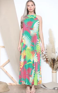 Outlet 💯 Lucy Sparks Green Halter Neck Pleated 👗 Dress 🧨 -Alie Street Shop unnamed file 461