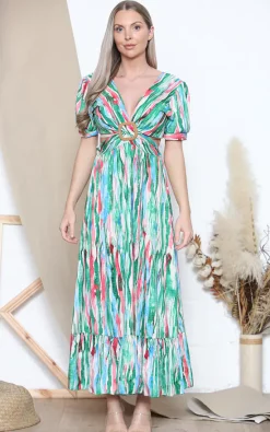 Best deal 😉 Lucy Sparks Green Cut Out 👗 Dress With Brush Pattern ✨ -Alie Street Shop unnamed file 469