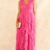 Deals 👍 Anaya With Love Recycled Hot Pink Ruffle Maxi 👗 Dress With Keyhole Detail 🥰 -Alie Street Shop unnamed file 470