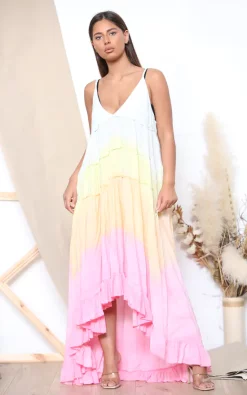 Wholesale 👍 Lucy Sparks Mint Tie Dye Ruffled Maxi 👗 Dress 🎉