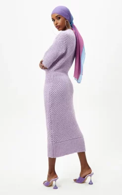 Flash Sale 🛒 MODESTWIST Lilac Long Sleeve Maxi Knit 👗 Dress 💯