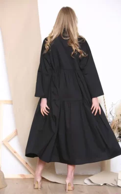 Best Sale 🔥 LOES House Long Sleeve 👕 Shirt Maxi 👗 Dress In Black ⭐ -Alie Street Shop unnamed file 555