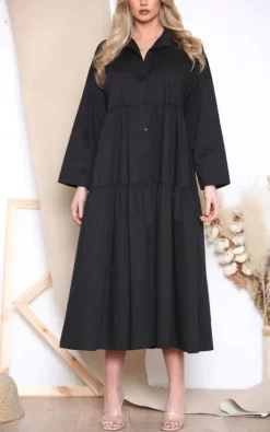 Best Sale 🔥 LOES House Long Sleeve 👕 Shirt Maxi 👗 Dress In Black ⭐ -Alie Street Shop unnamed file 556