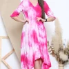Best deal 😍 Lucy Sparks Fuchsia Tie Dye Ruffled Maxi 👗 Dress 🎉 -Alie Street Shop unnamed file 577