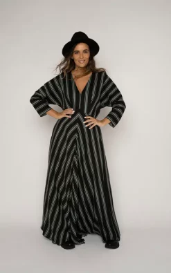 Cheapest 👍 James Steward Black & Green Wilberforce Stripe Stone Maxi 👗 Dress 🤩 -Alie Street Shop unnamed file 58