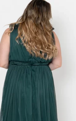 Promo ✨ Maya Deluxe Emerald Green Bridesmaid Maxi 👗 Dress With Ruffle Shoulder Detail ✔️ -Alie Street Shop unnamed file 606