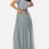 Buy ❤️ Maya Deluxe Misty Green Stripe Embellished Maxi 👗 Dress With Sash Belt 🧨 -Alie Street Shop unnamed file 611
