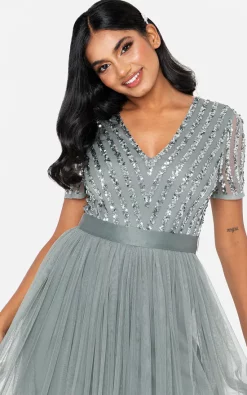 Buy ❤️ Maya Deluxe Misty Green Stripe Embellished Maxi 👗 Dress With Sash Belt 🧨 -Alie Street Shop unnamed file 614