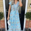 Budget ⭐ Miss Floral Blue Short Sleeve Boho Floral Maxi 👗 Dress ❤️ -Alie Street Shop unnamed file 619