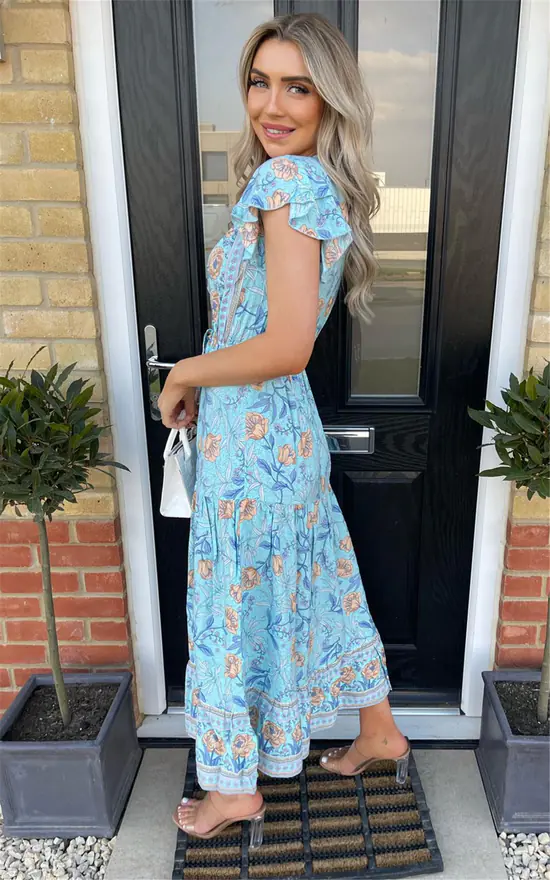 Budget β Miss Floral Blue Short Sleeve Boho Floral Maxi π Dress β€οΈ 5 Budget β Miss Floral Blue Short Sleeve Boho Floral Maxi π Dress β€οΈ - Image 3