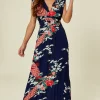 Promo ⌛ Ruby Rocks Navy Peacock Floral ☀️ Summer Maxi 👗 Dress 🛒
