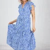 Buy 🛒 Boutique Store Blue Short Sleeve Tiered Maxi 👗 Dress 🥰 -Alie Street Shop unnamed file 662