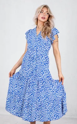 Buy 🛒 Boutique Store Blue Short Sleeve Tiered Maxi 👗 Dress 🥰 -Alie Street Shop unnamed file 664