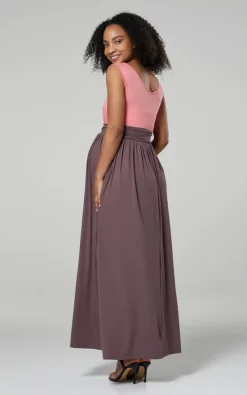 Best deal 🔔 Happy Mama Maternity Nursing Maxi 👗 Dress In Coral And Cappucino 🤩 -Alie Street Shop unnamed file 688