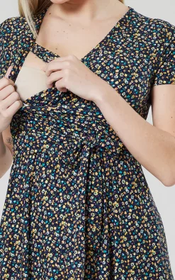Best reviews of 😉 Happy Mama Maternity Nursing Maxi Wrap 👗 Dress In Navy & Small Flowers 🤩 -Alie Street Shop unnamed file 693