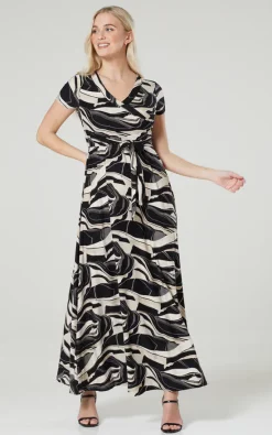 Buy 💯 Happy Mama Maternity Nursing Maxi Wrap 👗 Dress In Abstract Print 🌟 -Alie Street Shop unnamed file 700