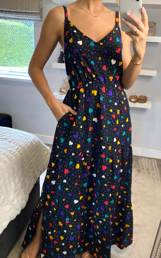 Best deal π Yumi Heart Spot Maxi βοΈ Summer π Dress In Black π 5 Best deal π Yumi Heart Spot Maxi βοΈ Summer π Dress In Black π - Image 3