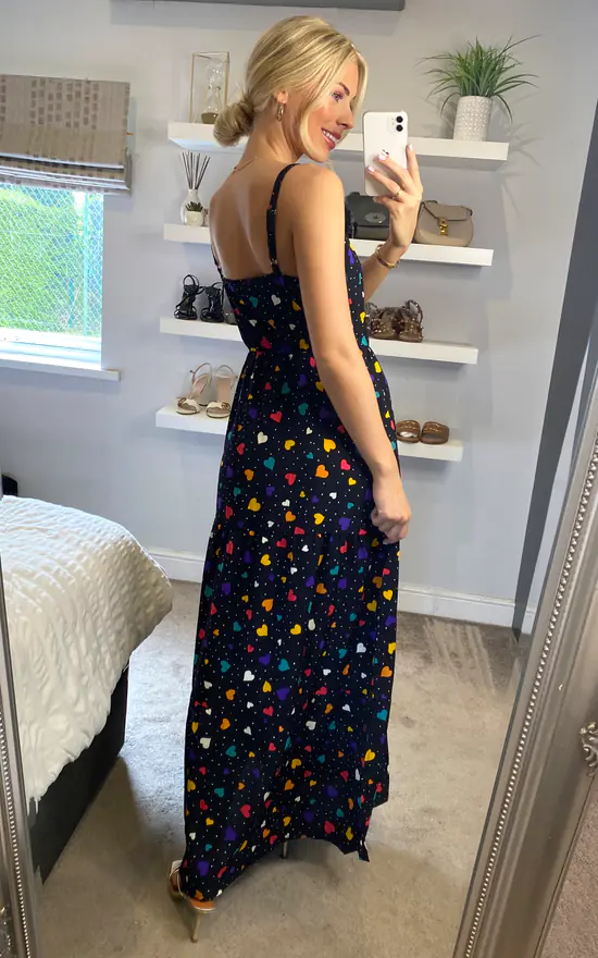 Best deal π Yumi Heart Spot Maxi βοΈ Summer π Dress In Black π 6 Best deal π Yumi Heart Spot Maxi βοΈ Summer π Dress In Black π - Image 4