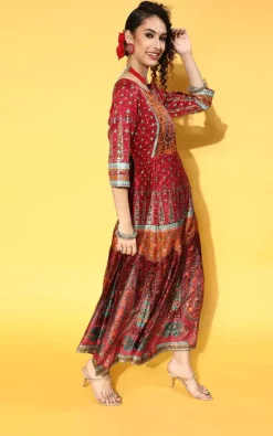 Cheap ⌛ Nesavaali Wine Paisley Boho Vintage Print Maxi 👗 Dress 🌟 -Alie Street Shop unnamed file 75