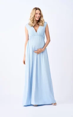 Hot Sale 🧨 Adélie Maternity Anna Maternity And Breastfeeding Maxi 👗 Dress In Blue 💯