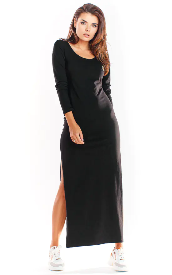 Brand new π AWAMA Maxi π Dress With Side Slits In Black β 3 Brand new π AWAMA Maxi π Dress With Side Slits In Black β