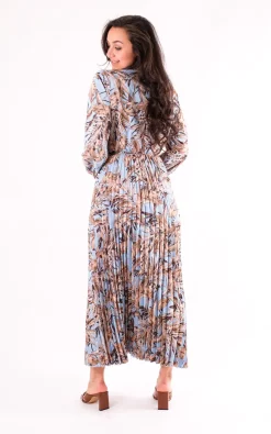 Discount ⭐ Pinstripe Thin Leaf Print V Neck Wrap Maxi In Blue 💯 -Alie Street Shop unnamed file 895