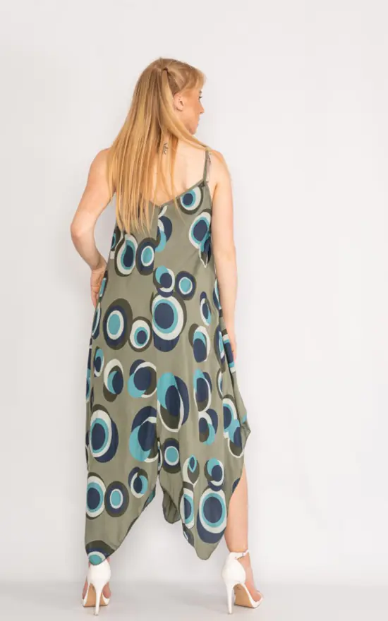 Wholesale π LOES House Circle Pattern Handkerchief π Dress In Khaki π 5 Wholesale π LOES House Circle Pattern Handkerchief π Dress In Khaki π - Image 3